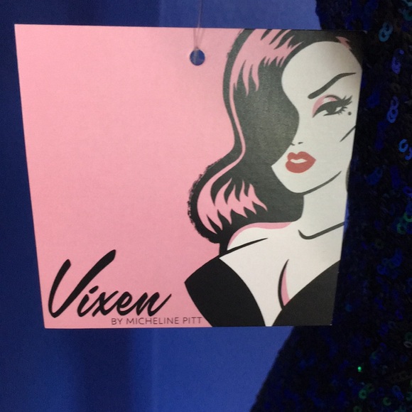 Glitz & Glamour Dress in Green Sequins Vixen by Micheline Pitt NWT - Picture 14 of 16